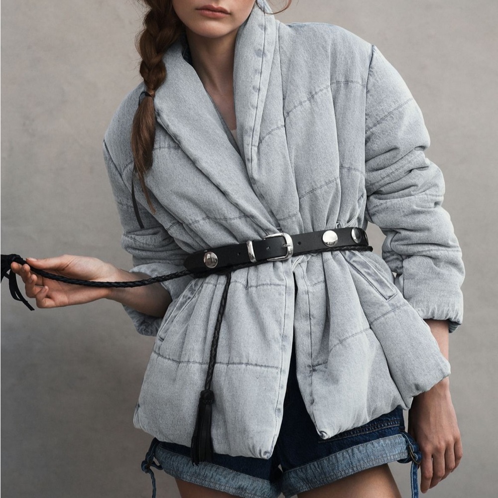 Anthropologie Black Leather Belt with Silver Accents - Picture 4 of 5